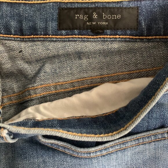 rag & bone Blue Straight Leg Denim with Faded Wash - Picture 4 of 4